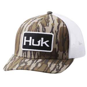 Huk Men's Mossy Oak Bottomland Trucker Adjustable Hat - One Size Fits Most