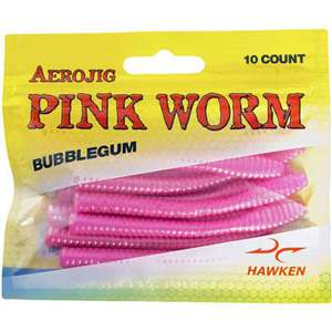 Aerojig Pink Worms - Bubblegum, 4in