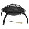 Akerue 22 in.  Fire Pit with Folding Legs and Spark Screen - Black