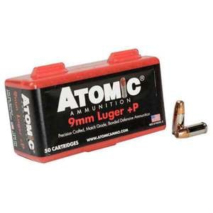 Atomic Ammunition Defensive 9mm Luger +P 124gr HP Handgun Ammo - 50 Rounds