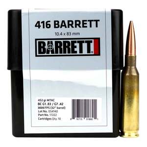 Barrett 416 452gr MTAC Rifle Ammo - 10 Rounds