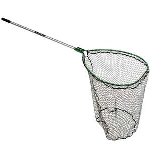 Beckman Fixed Handle/Coated Nylon Landing Net - Green/Silver, 31in W X 36in L, 6ft Handle
