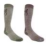 Browning Mens 2 Pack Wool Socks - Green/Brown L 9-13