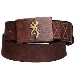 Browning Men's Leather Brass Buck Belt