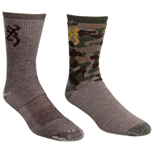 Browning Men's Wool Blend Hunting Socks - Woodlands/Coffee Bean - L