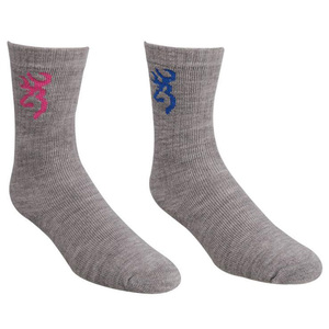 Browning Women's 2 Pack Midweight Everyday Wool Blend Socks - Gray Multi - M