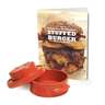Charcoal Companion Stuffed Burger Recipe Book & Burger Press - Orange