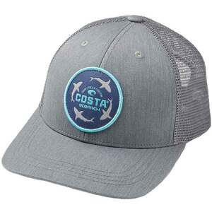 Costa Ocearch Circle Shark Trucker Adjustable Hat - Gray - One Size Fits All