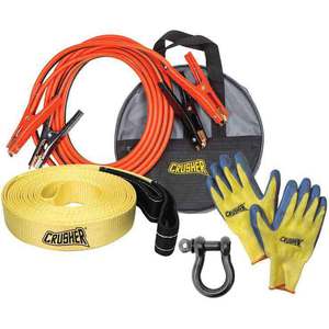 Crusher 16 ft. Booster Jumper Cables and 30' Tow Rope Strap with Bag