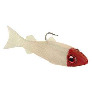 D.O.A. Lures Swimmin' Mullet Saltwater Soft Swimbait – Pearl/Red Head, 1 1/4oz, 5in