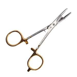 Dr. Slick Straight Tip Scissor Clamp Fly Tying Tool - Gold Loops, 5-1/2in