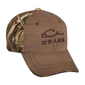 Drake Waterfowl 6 Panel Two Tone Logo Cap - Realtree Max 5 - One Size Fits Most