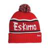 Eskimo Old School Knit Stocking Cap with Ball Ice Fishing Hat - Red/White, OneSizeFitsMost - Red/White OneSizeFitsMost