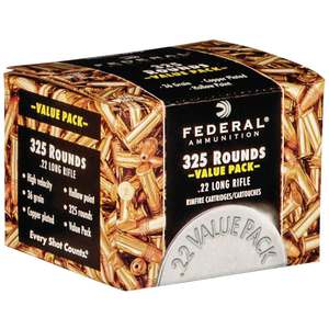 Federal 22 Value Pack 22 Long Rifle 36gr CPHP Rimfire Ammo - 325 Rounds