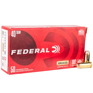 Federal Champion Training 40 S&W 180gr FMJ Handgun Ammo - 50 Rounds