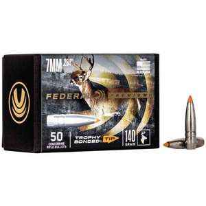 Federal Premium 284 Caliber/7mm Trophy Bonded Tip 140gr Reloading Bullets - 50 Count
