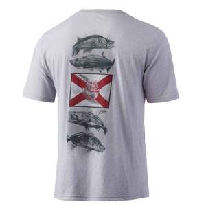 Huk Men's KC Just Another Day Short Sleeve Fishing Shirt - Overcast Grey - 3XL