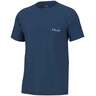 Huk Men's KC Topo Blue Short Sleeve Fishing Shirt