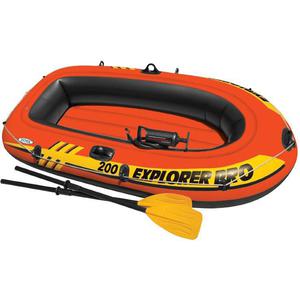 Intex Explorer Pro Inflatable Boat Set with French Oars and High Output Air Pump