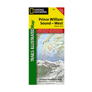 National Geographic Prince William Sound, West Trail Map Alaska