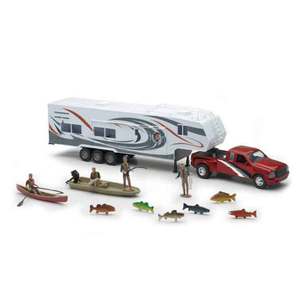 New Ray Toys Fifth Wheel w/ Camping Fishing Set