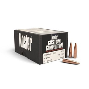 Nosler Custom Competition 22 Caliber HPBT 80gr Reloading Bullets - 100 Count