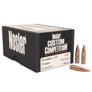 Nosler Custom Competition 22 Caliber/224 HPBT 80gr Reloading Bullets - 250 Count