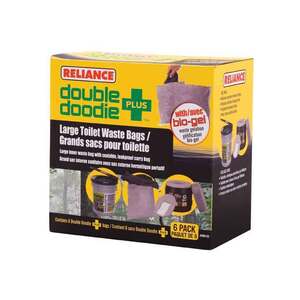 Reliance Double Doodie Toilet Waste Bags with Bio-Gel