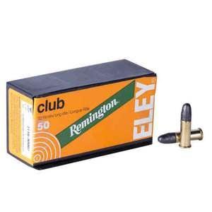 Remington Eley Club Xtra 22 Long Rifle 40gr LRN Rimfire Ammo - 50 Rounds