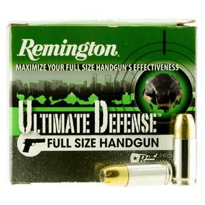 Remington Ultimate Defense 9mm Luger +P 124gr BJHP Handgun Ammo - 20 Rounds