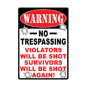 Rivers Edge 11 inch x 16 inch  No Trespassing Tin Sign