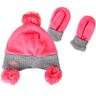 Rustic Ridge Girls' Fleece Pomp Hat and Mitt Set - Assorted One size fits most