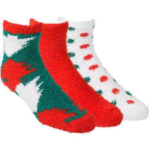 Rustic Ridge Women's 3 Pack Christmas Cozy Socks