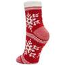 Sof Sole Women's Fireside Snow Joke Casual Socks - Winter White/Tang Red - M - Winter White/Tang Red M