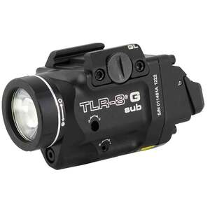 Streamlight TLR-8 Sub Glock 43X/48 MOS and Glock 43X/48 RAIL Compact Handgun Rail-Mounted Tactical Light with Green Aiming Laser