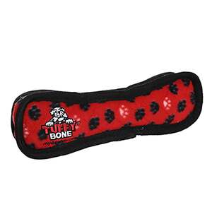 Tuffy Ultimate Bone Red Plush Dog Toy