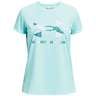 Under Armour Girls' Tech Graphic Big Logo Short Sleeve Shirt - Breeze - XL - Breeze XL