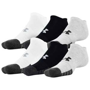 Under Armour Performance Tech 6-Pack No Show Socks - Steel - L