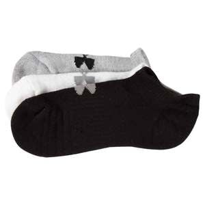 Under Armour Youth Training 6 Pack Casual Socks - Gray/White/Black - M