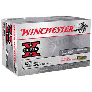 Winchester Super X 22 Long 29gr LRN Rimfire Ammo - 50 Rounds