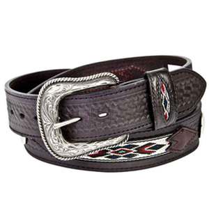 Wrangler Men's Belt Genuine Leather Silver Concho