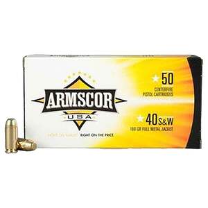 Armscor Precision 40 S&W 180gr FMJ Handgun Ammo - 100 Rounds