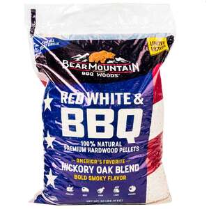 Bear Mountain Red White and BBQ Wood Pellets - Hickory Oak Blend