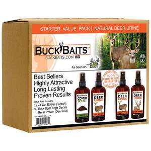 Buck Baits Natural Deer Urine Starter Pack - 4 pack - 3oz
