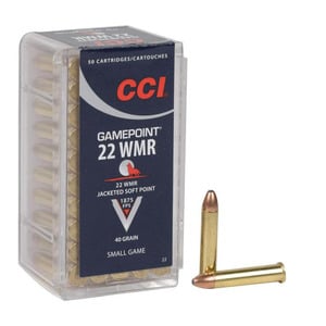 CCI Gamepoint 22 WMR (22 Mag) 40gr JSP Rimfire Ammo - 50 Rounds