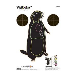 Champion VisiColor High Visibility Paper Paririe Dog Target - 10 Pack