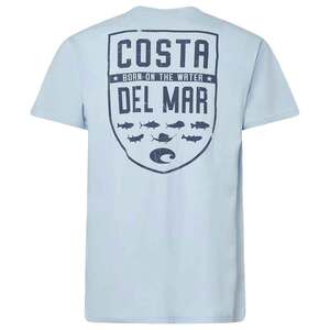 Costa Men's Species Shield Short Sleeve Casual Shirt - Light Blue - XXL