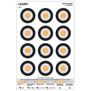 Legion Dot Torture With Fluorescent Orange Center Paper Targets - 50 
