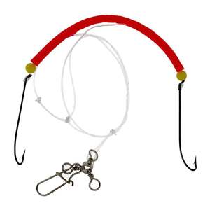 Eagle Claw Lazer Sharp Yellow Corn Style Beads With Red Tubing Flounder Bait Rig - Size 8