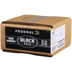 Federal Black 22 Long Rifle 36gr CPHP Rimfire Ammo - 1600 Rounds